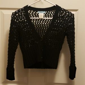 Marciano black crop top cardigan sweater small s